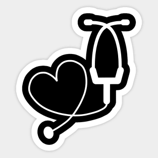 Doctor Stethoscope Heart Minimal Design (Profession collection) Sticker